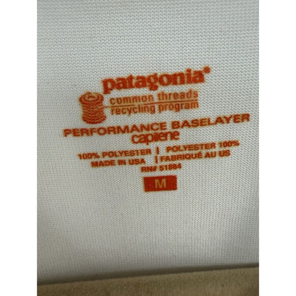 Patagonia Capilene Men's M Shirt Short Sleeve BaseLayer USA MADE orange design - Picture 2 of 5